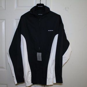Balenciaga FW20 Black White Zip Up Windbreaker Jacket